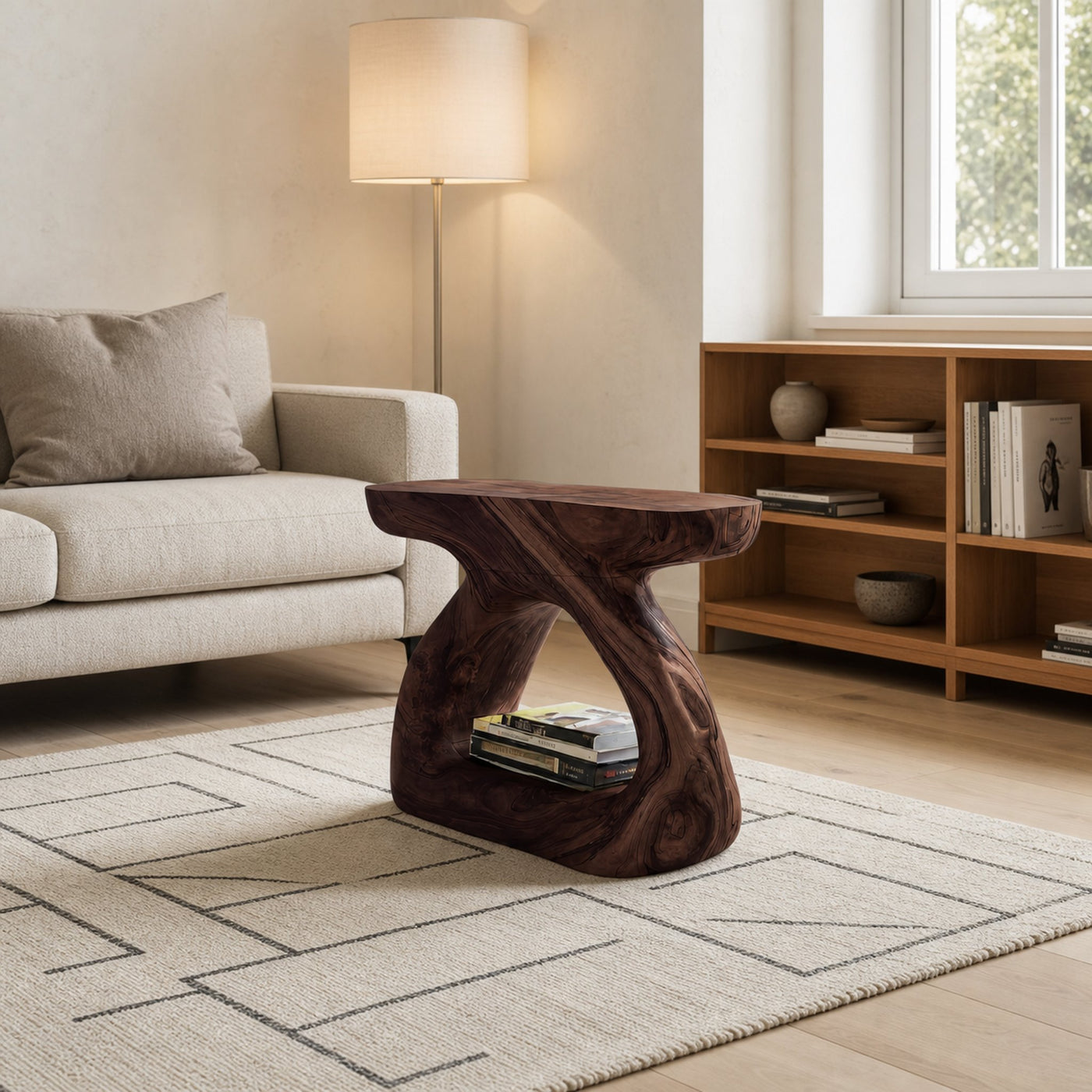 Minimalist Side Table With Storage Shelf For Living Room Decor - product view 7