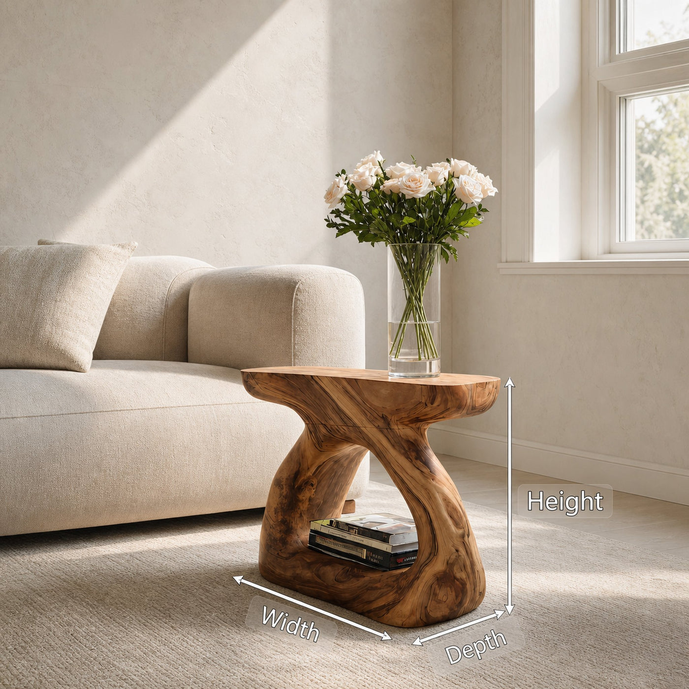 Minimalist Side Table With Storage Shelf For Living Room Decor - product view 8