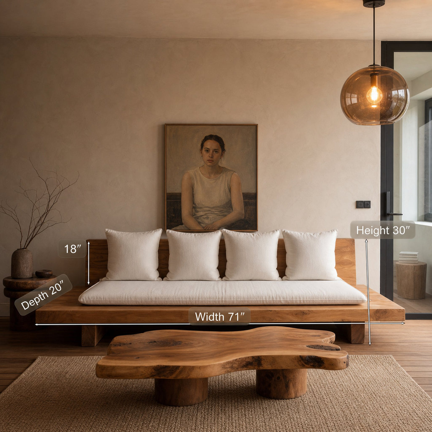 Minimalist Solid Wood Sofa For Living Room Or Studio - product view 6