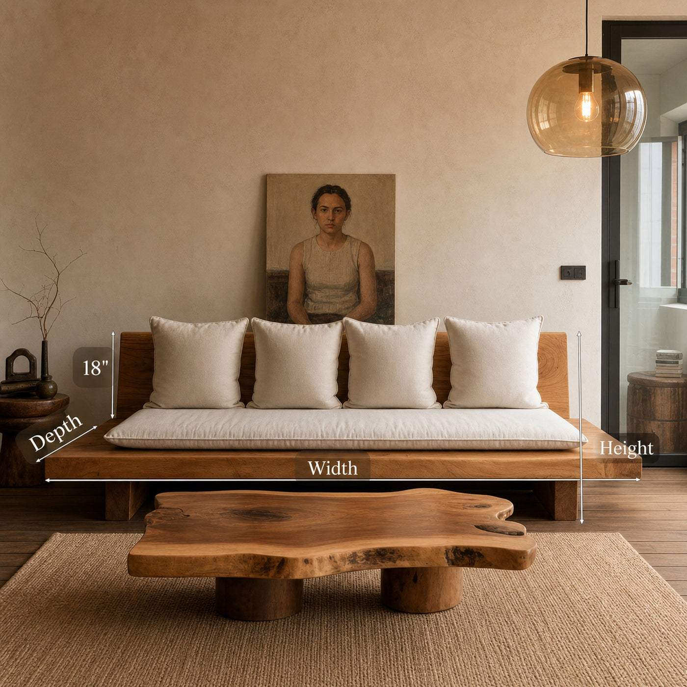 Minimalist Solid Wood Sofa For Living Room Or Studio - product view 7