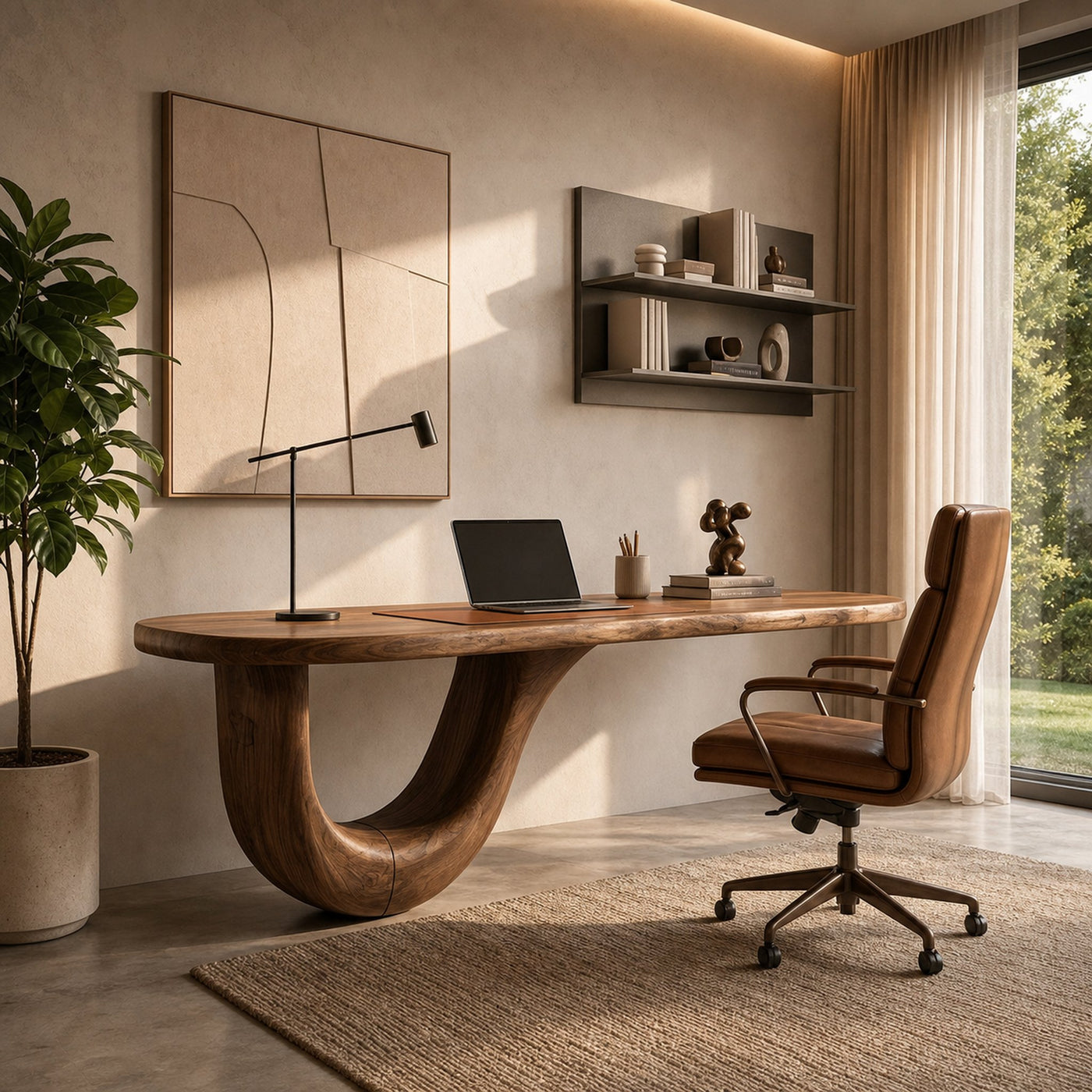 Minimalist Study Desk For Reading Room