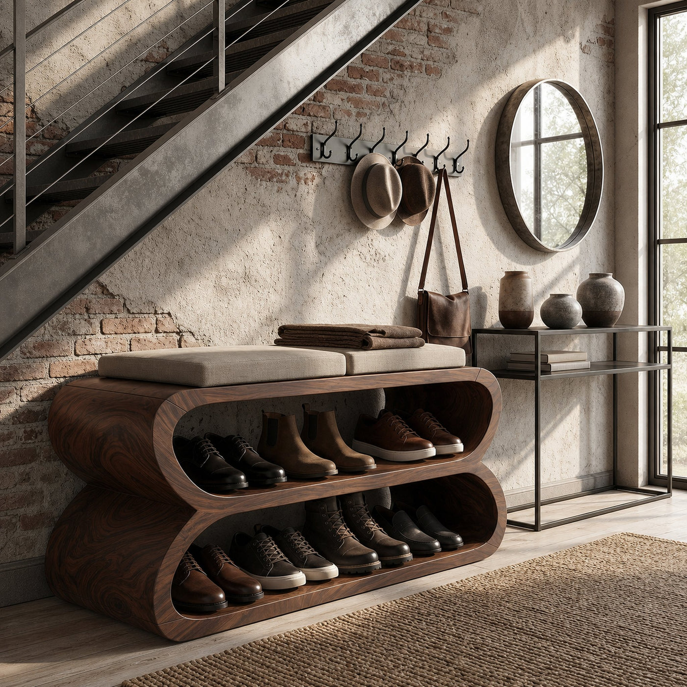 Minimalist Tall Shoe Rack For Mudroom Hallway Display Section - product view 7