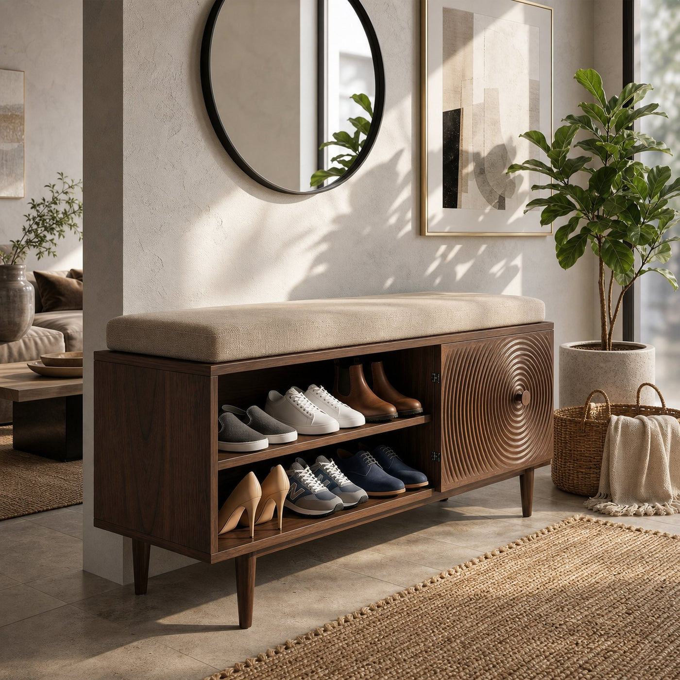 Minimalist Vertical Shoe Rack For Entryway Storage Corner Display - product view 7