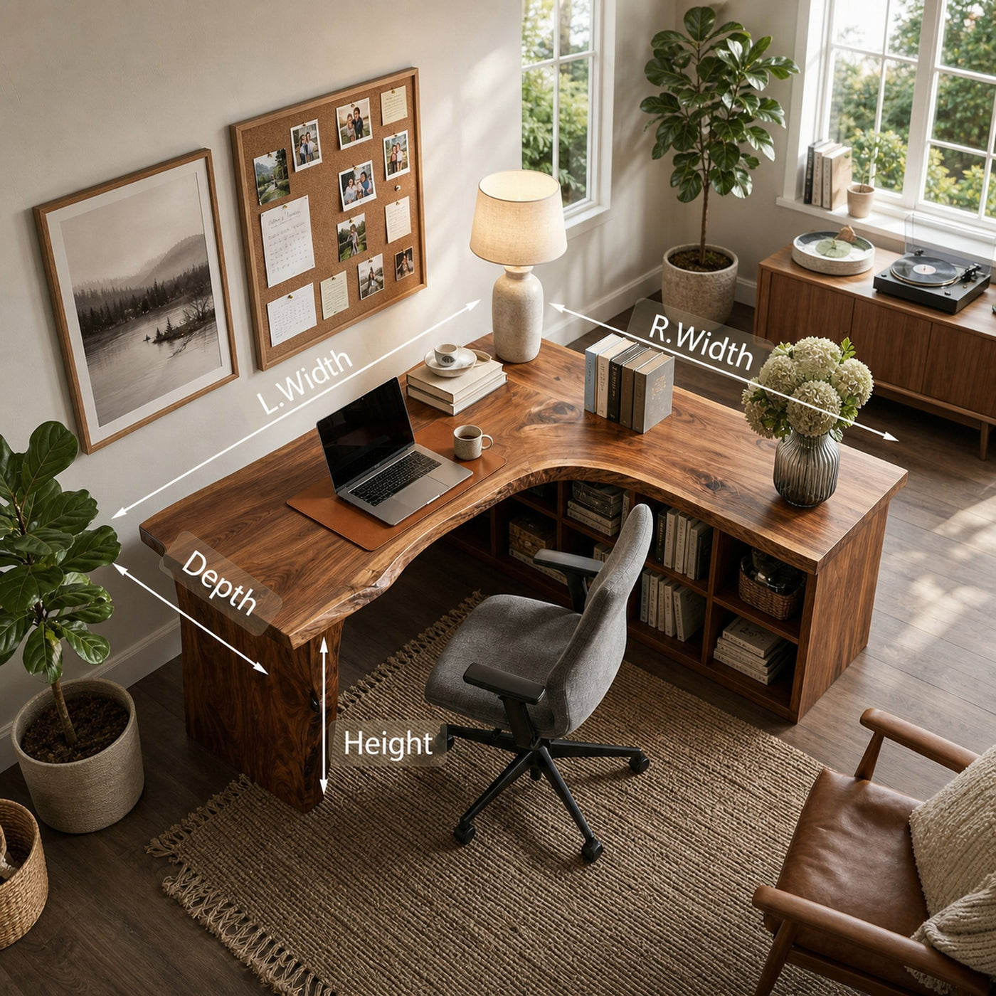 Minimalist Wooden Desk With Storage For Home Workspace - product view 8