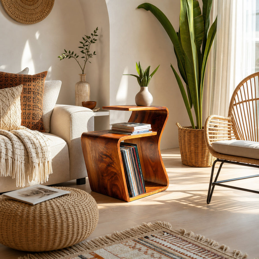 Minimalist Wooden Side Table For Modern Sofa Area