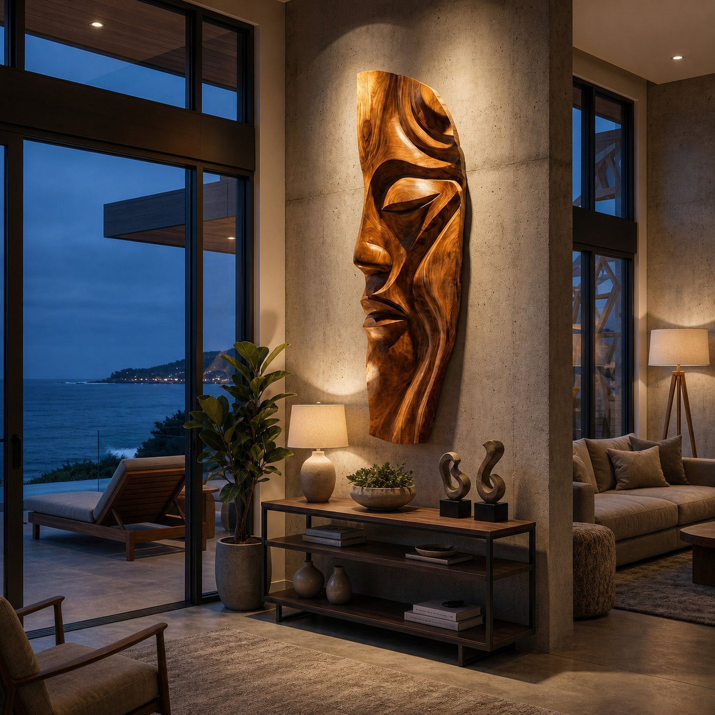 Modern Abstract Face Wood Wall Art For Interior Design - product view 6