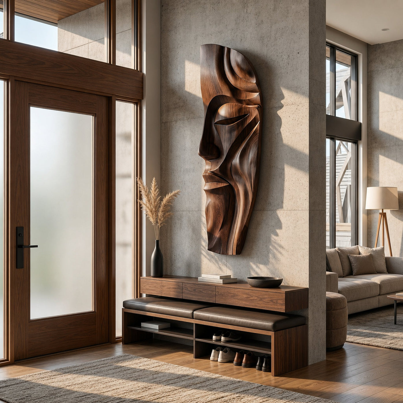 Modern Abstract Face Wood Wall Art For Interior Design - product view 7