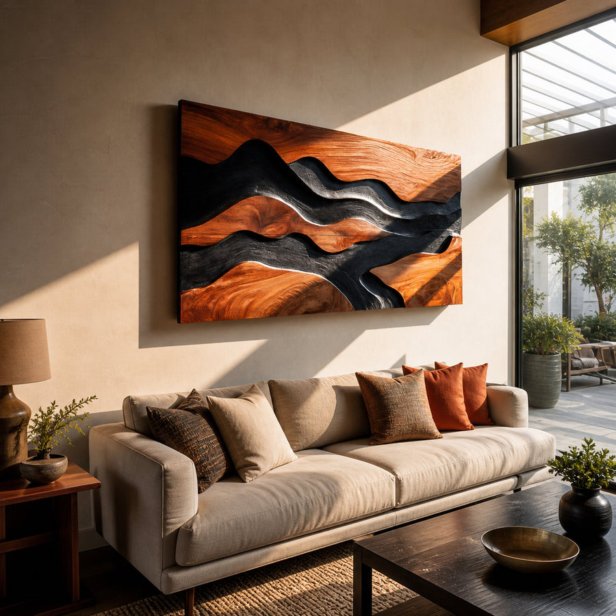 Modern Carved Wall Art For Living Room Decor