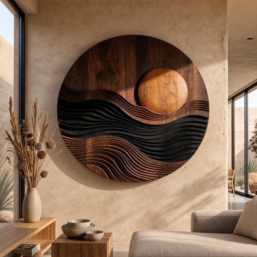 Modern Circular Landscape Wall Art For Living Room