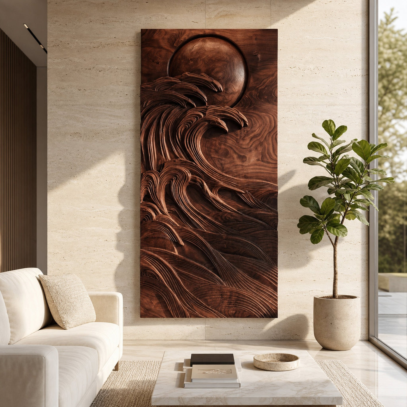 Modern Coastal Ocean Wave Wood Wall Art For Home Decor - product view 7