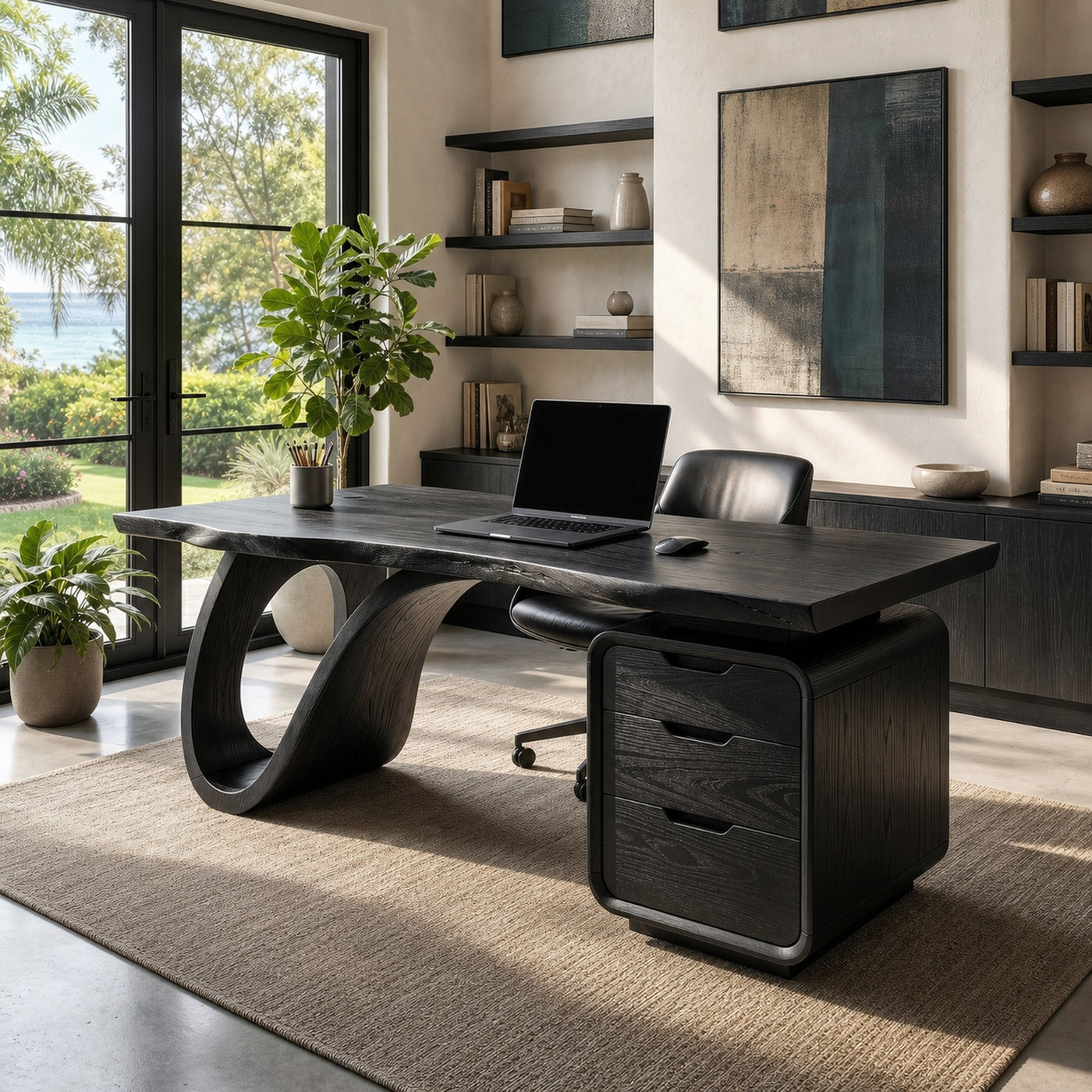 Modern Corner Executive Desk Coastal Home - product view 7