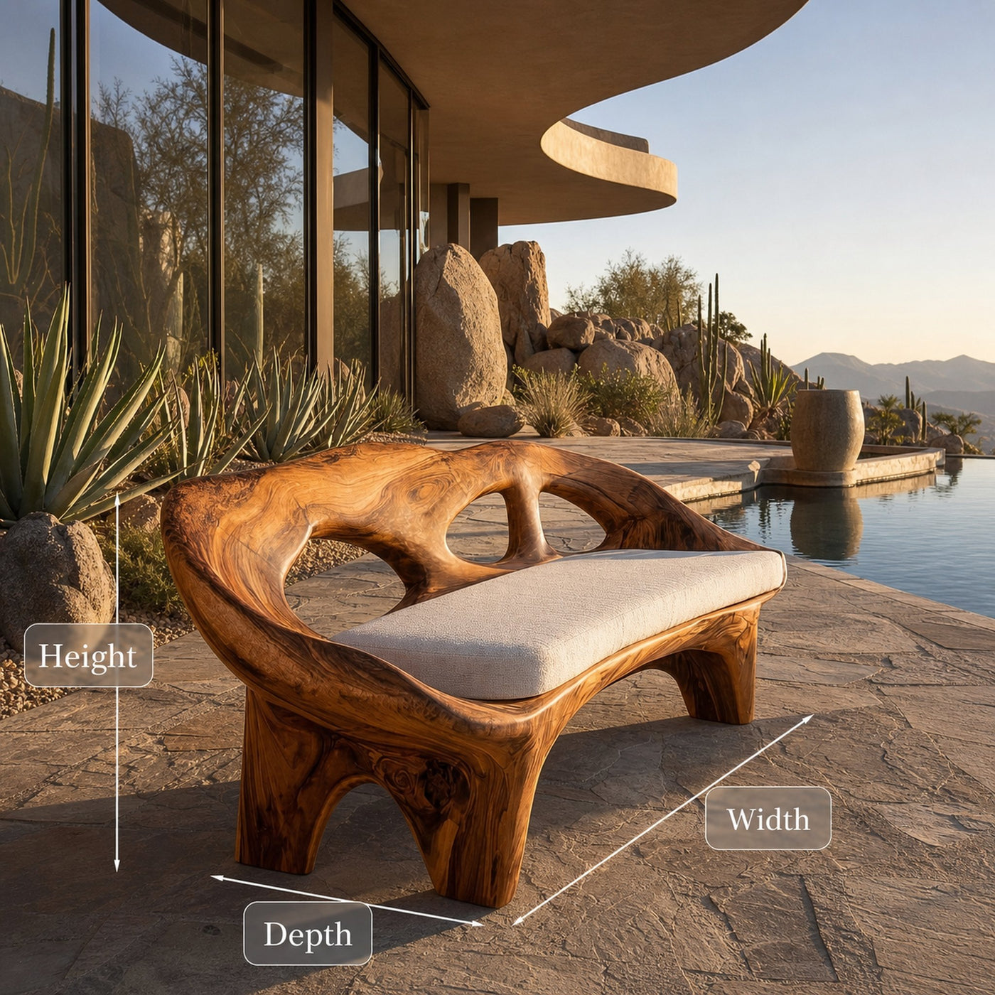 Modern Curved Natural Wood Sofa For Living - product view 8