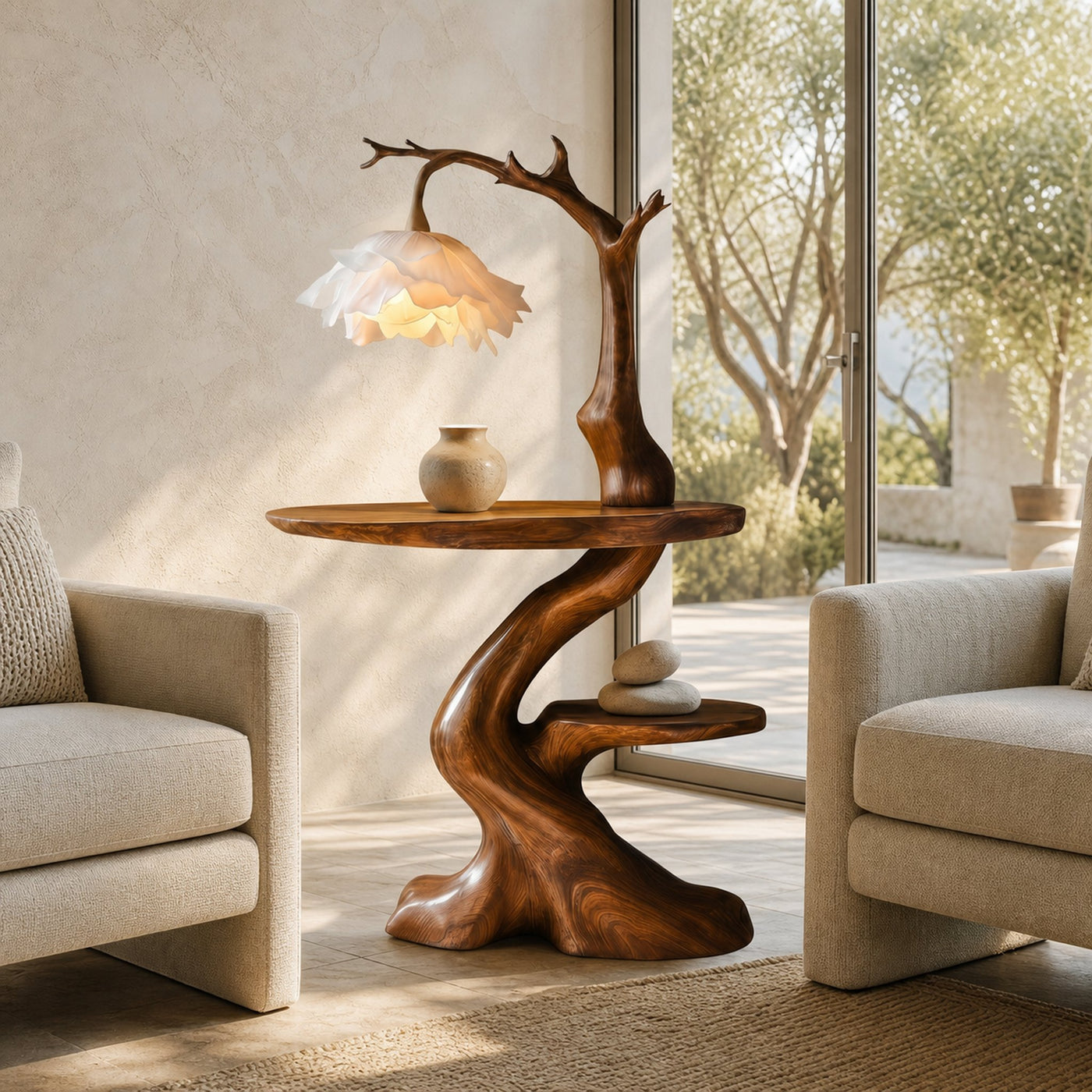 Modern End Table With Tree Branch Lamp Design For Bedroom And Living Room - product view 6