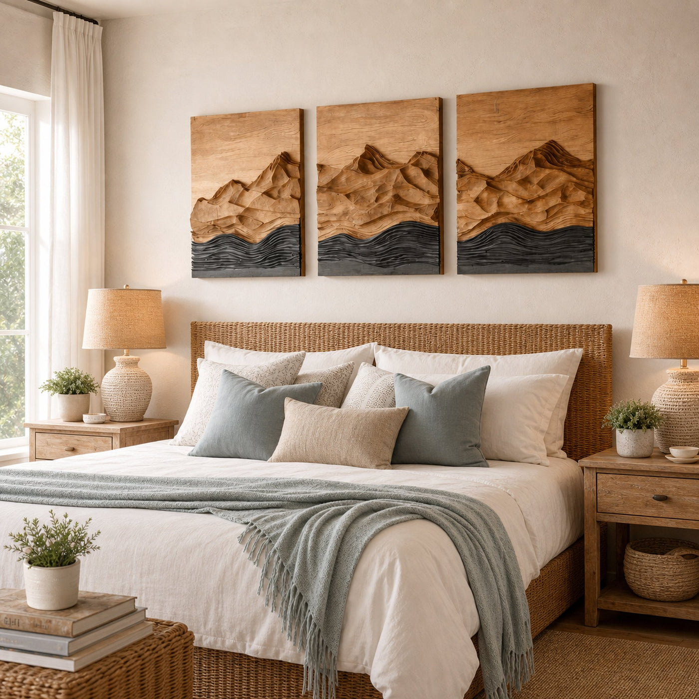Modern Farmhouse Mountain Wood Wall Art For Living Room - product view 5