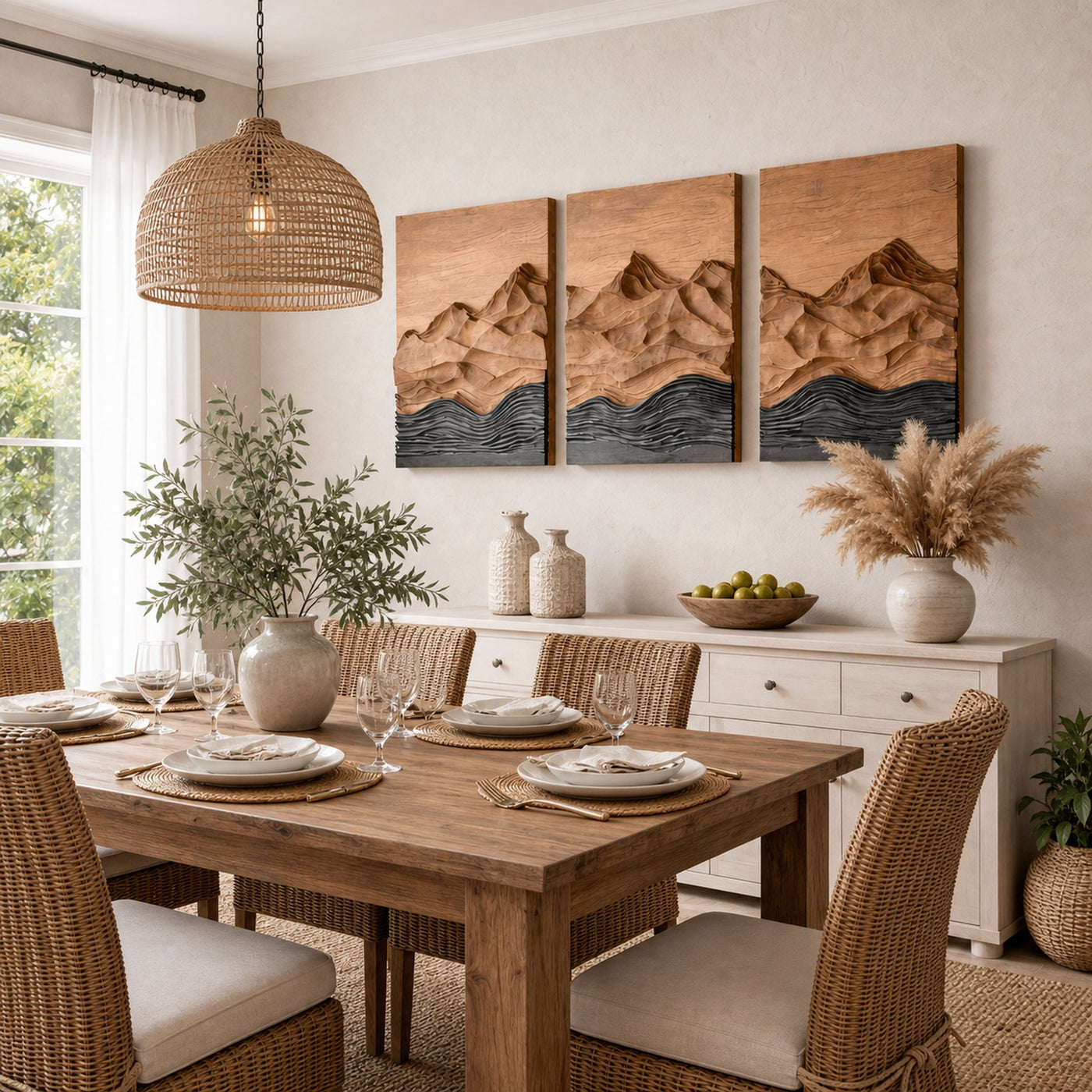 Modern Farmhouse Mountain Wood Wall Art For Living Room - product view 6