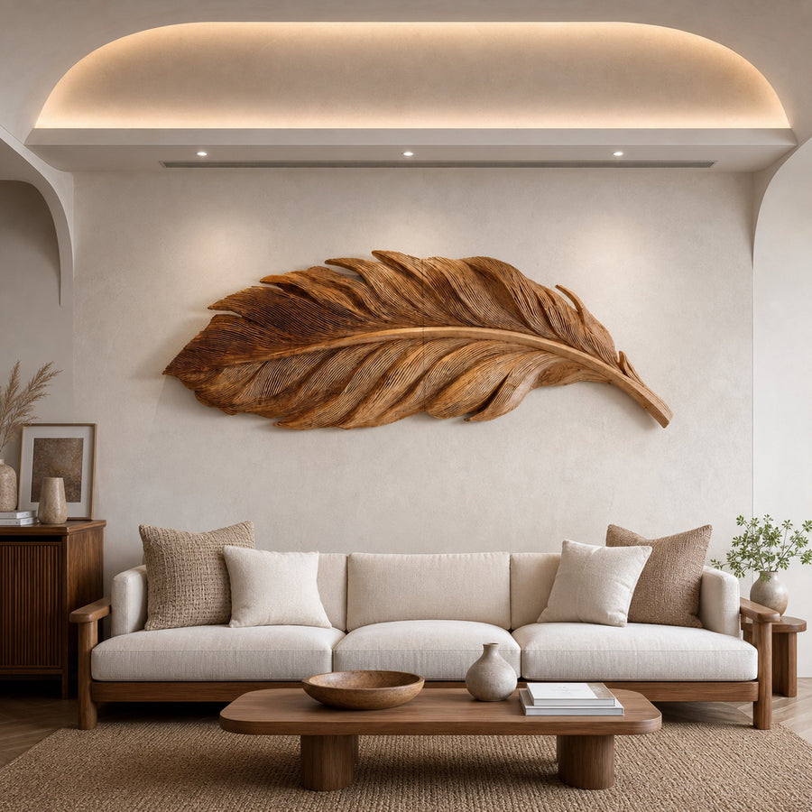 Modern Feather Wall Art For Living Room Decor