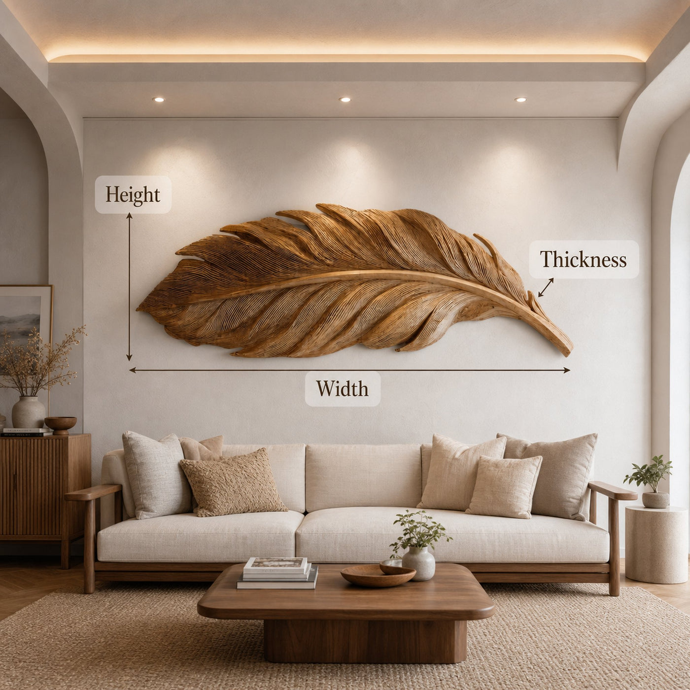 Modern Feather Wall Art For Living Room Decor - product view 6