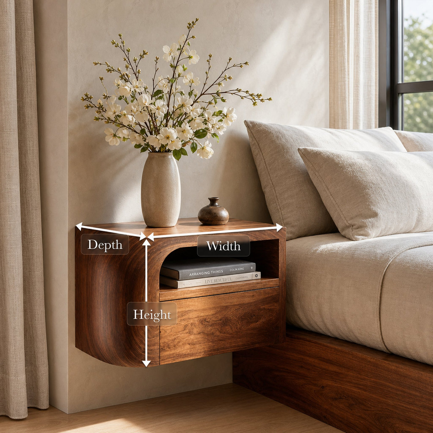 Modern Floating Nightstand For Bedroom - product view 8