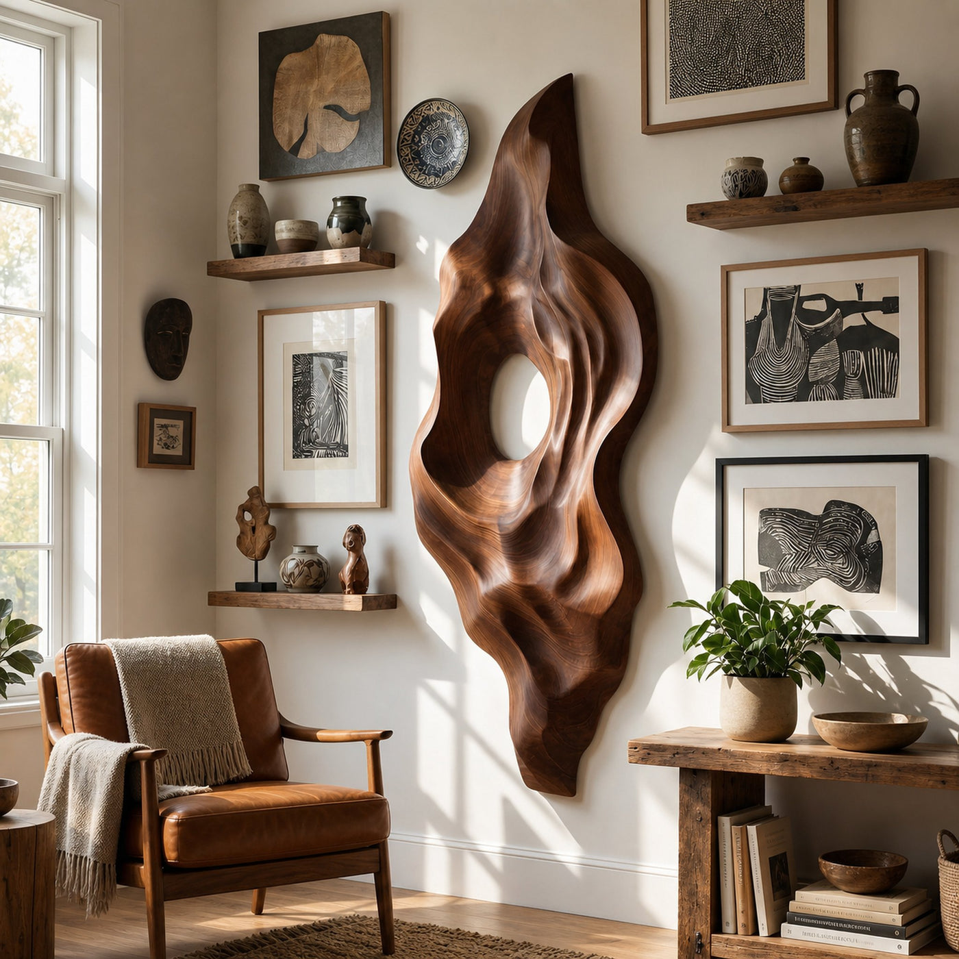 Modern Fluid Wall Decor Panel For Living Room Space