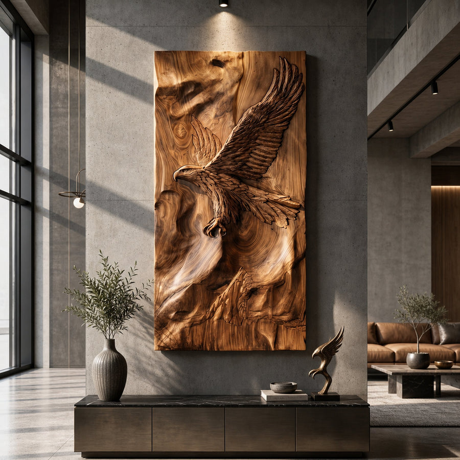 Modern Flying Eagle Wood Wall Art Industrial Loft Living Decor