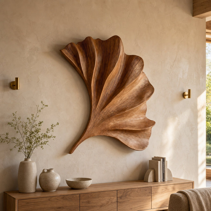 Modern Ginkgo Leaf Wall Art For Interior Decor