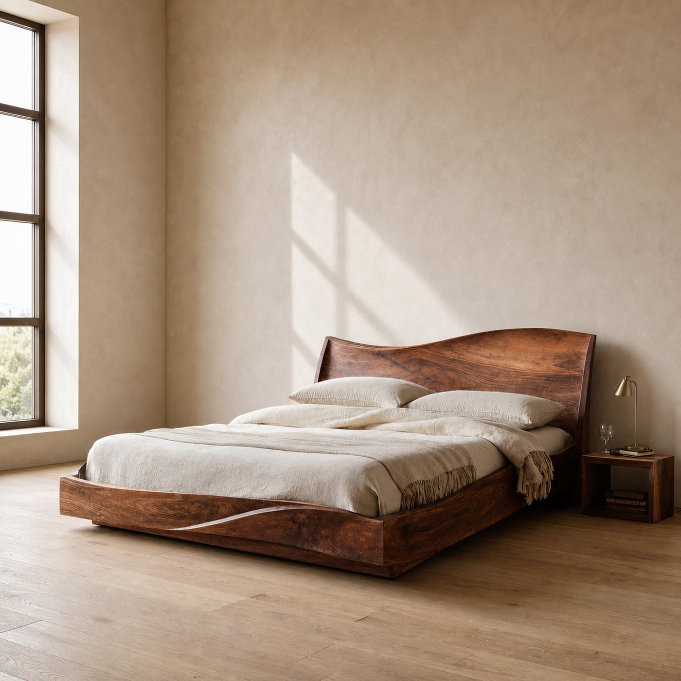 Modern Handcrafted Bed Frame For Bedroom Interiors