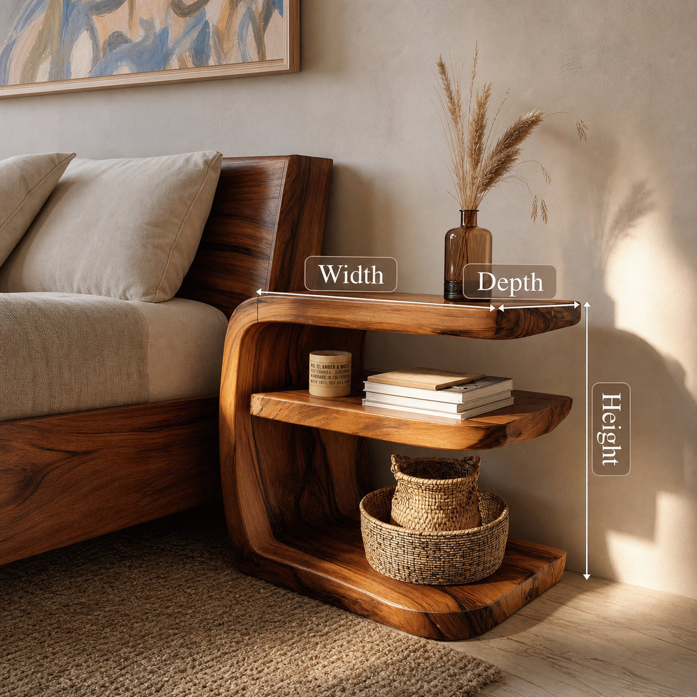 Modern Handcrafted Solid Wood Side Table For Furniture Decor - product view 6
