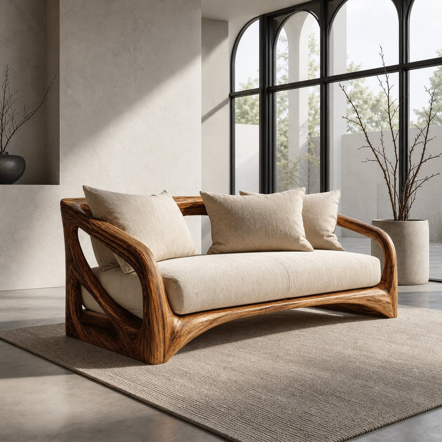 Modern Handcrafted Wood Sofa For Living Room