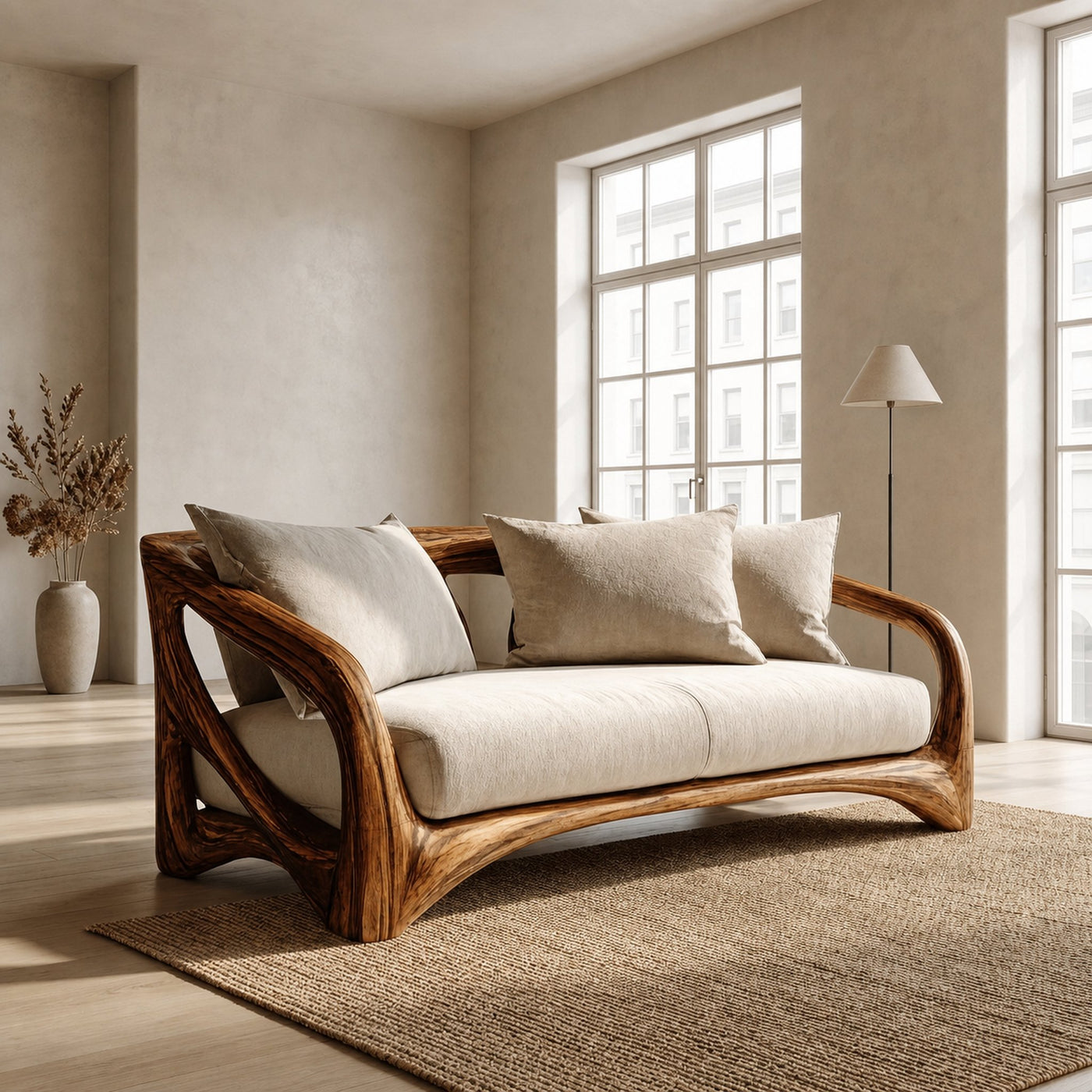 Modern Handcrafted Wood Sofa For Living Room - product view 6
