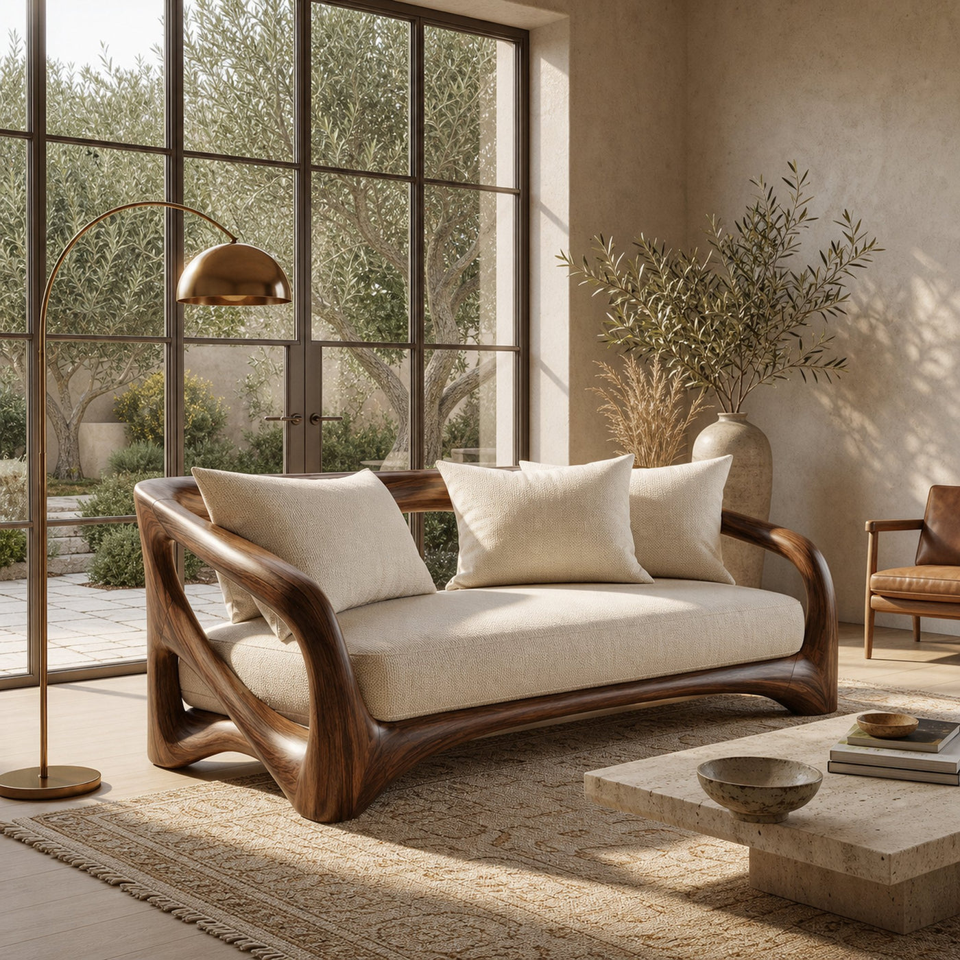 Modern Handcrafted Wood Sofa For Living Room - product view 7