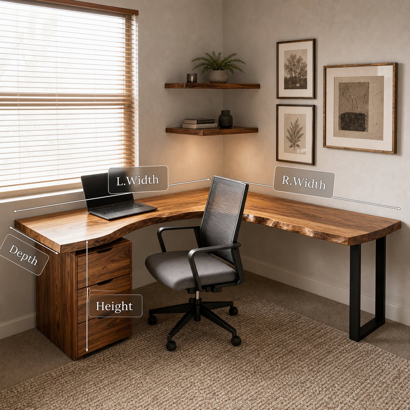Modern L Shaped Desk With Drawer Storage For Workspace - product view 6