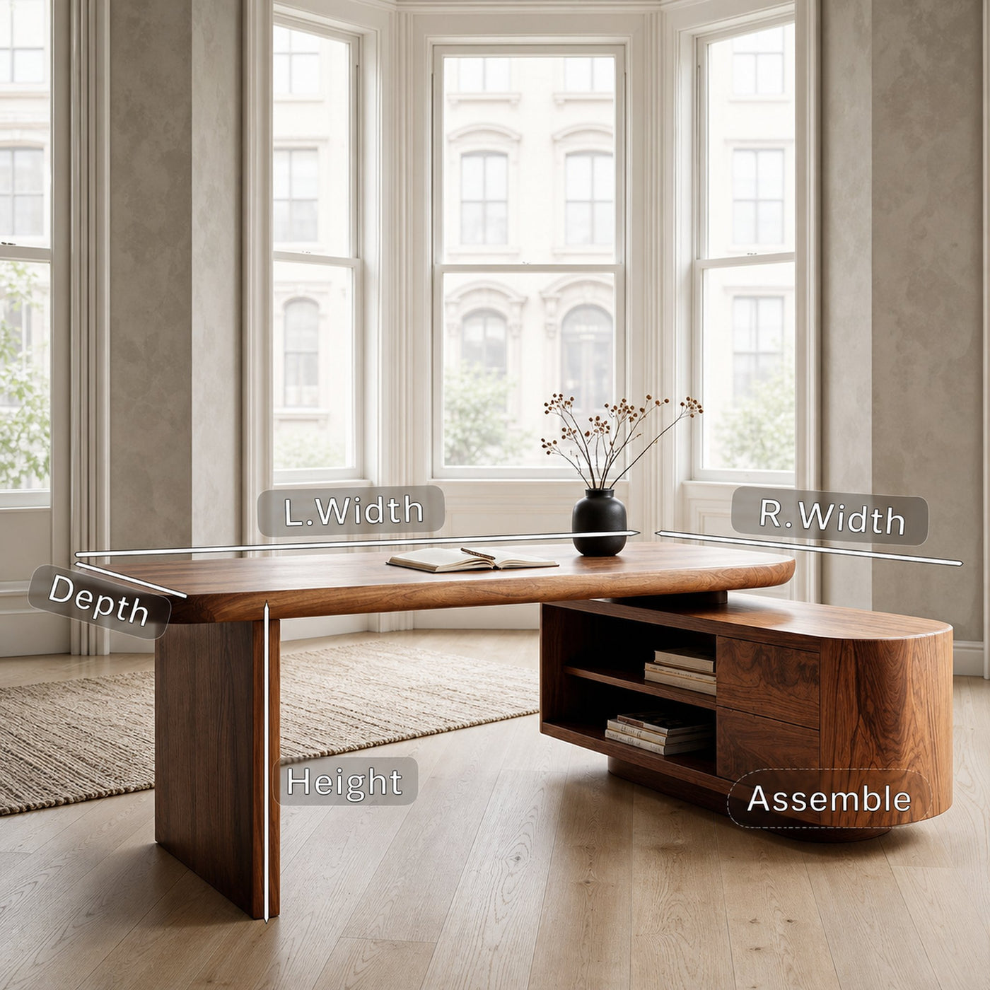 Modern L-Shaped Desk For Contemporary Home Office - product view 8