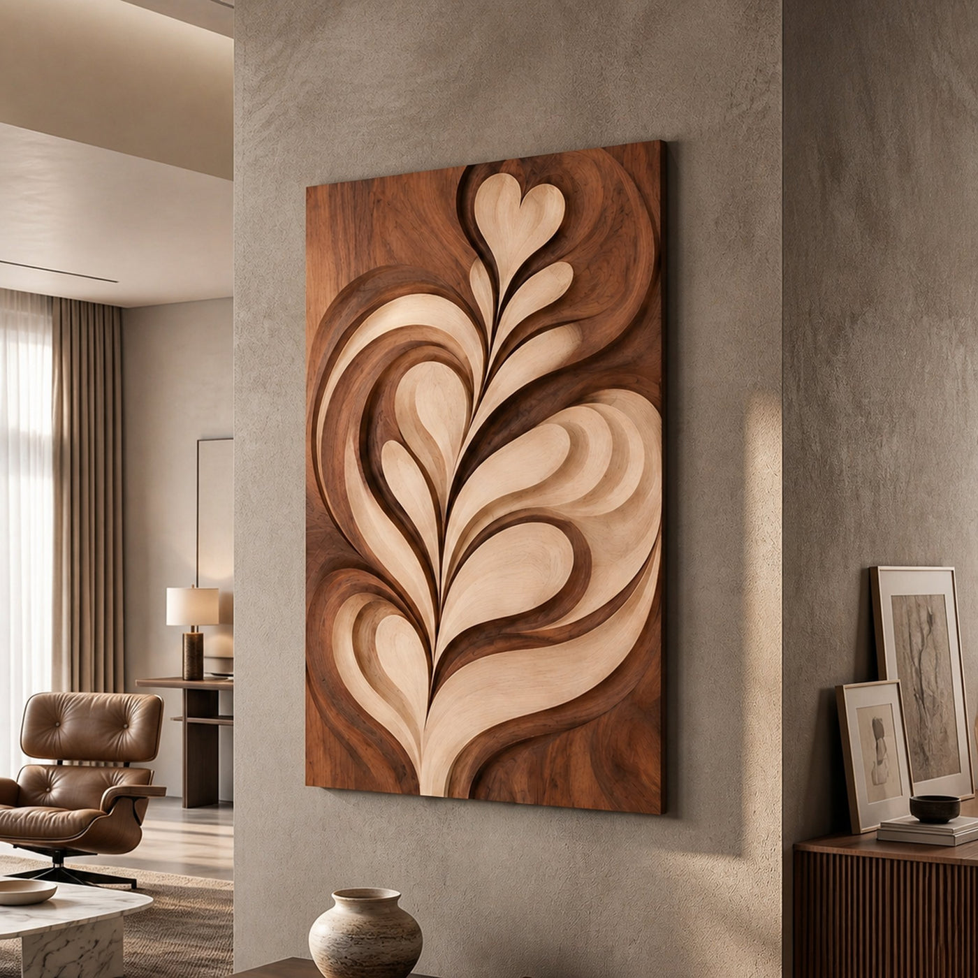 Modern Latte Inspired Wall Art For Dining Area