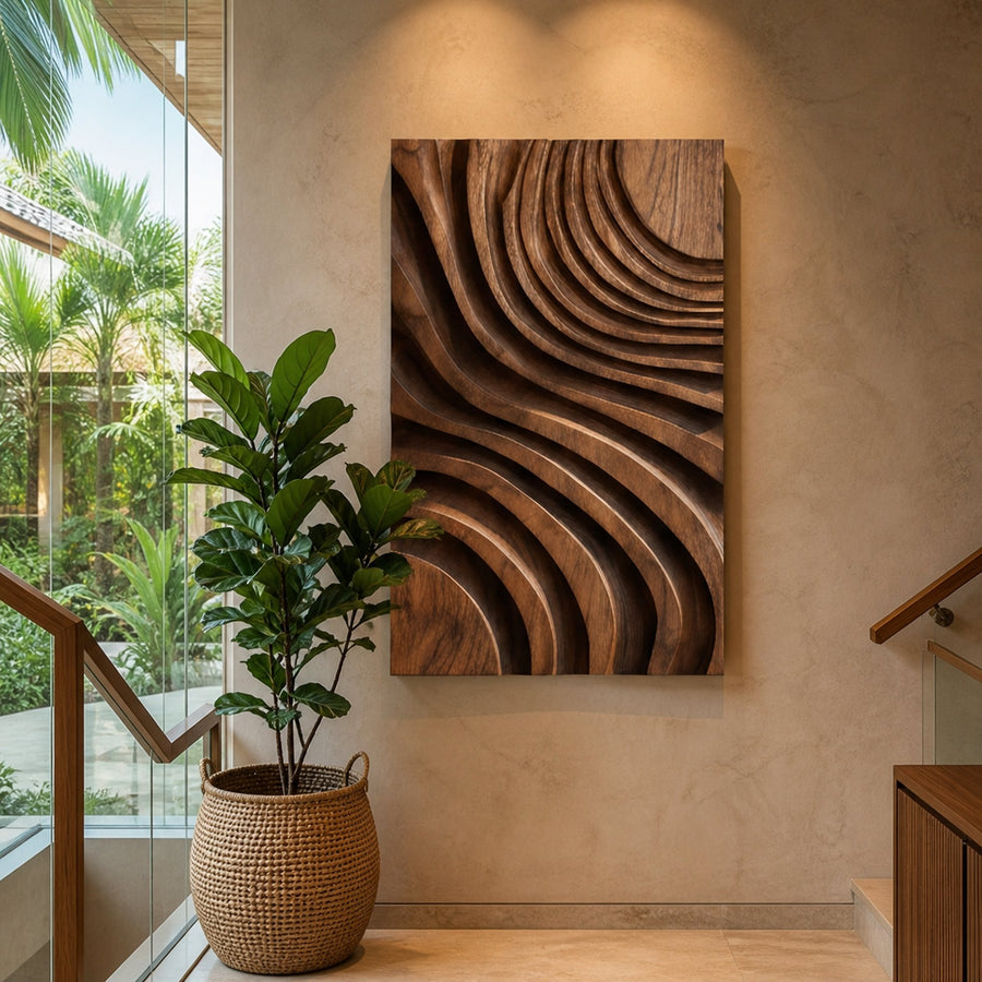 Modern Layered Flow Wall Art For Living Room