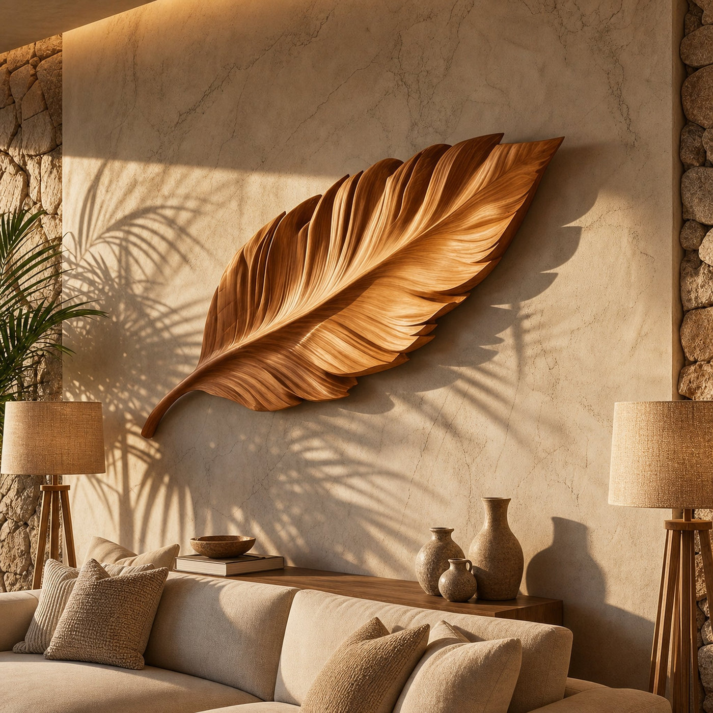 Modern Leaf Wall Shelf For Lounge Interior