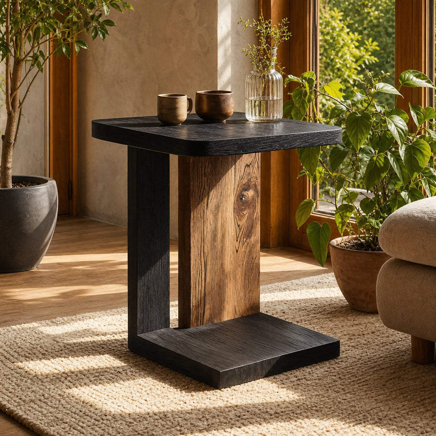 Modern Live Edge Side Table For Designer Furniture Decor