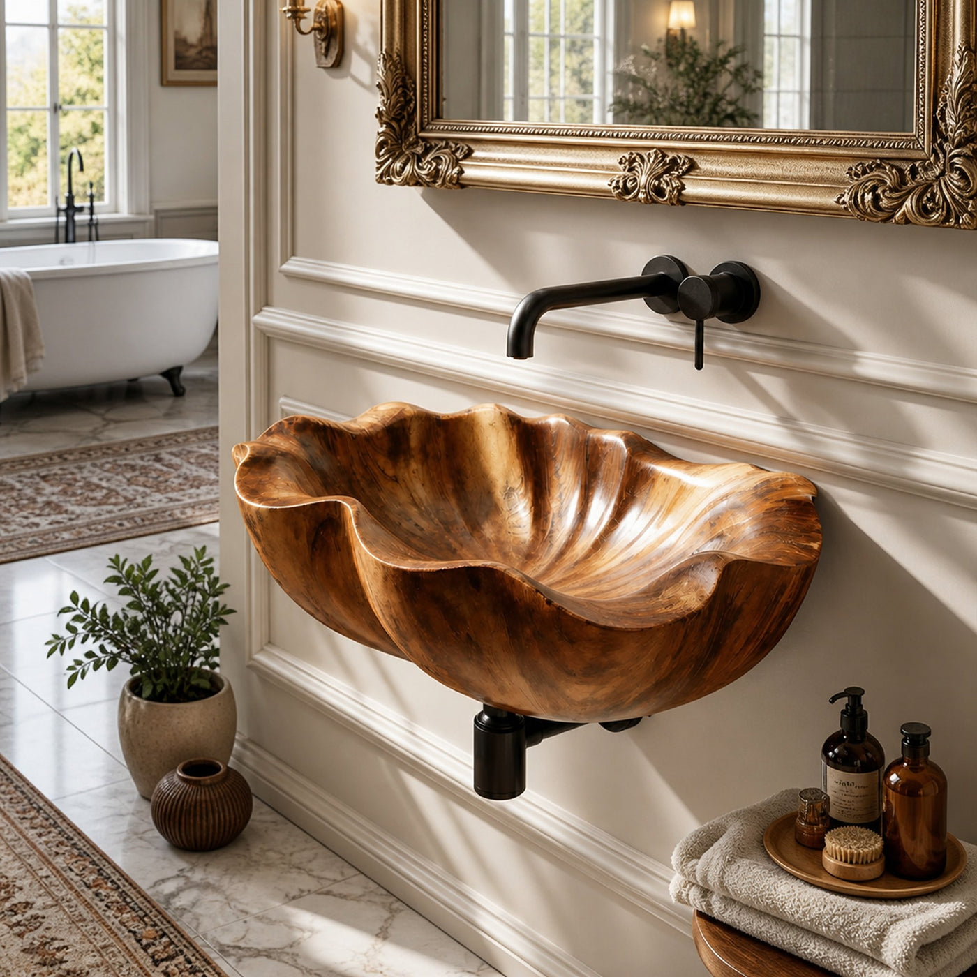 Modern Live Edge Wood Vanity Sink For Statement Bedroom Decor - product view 6