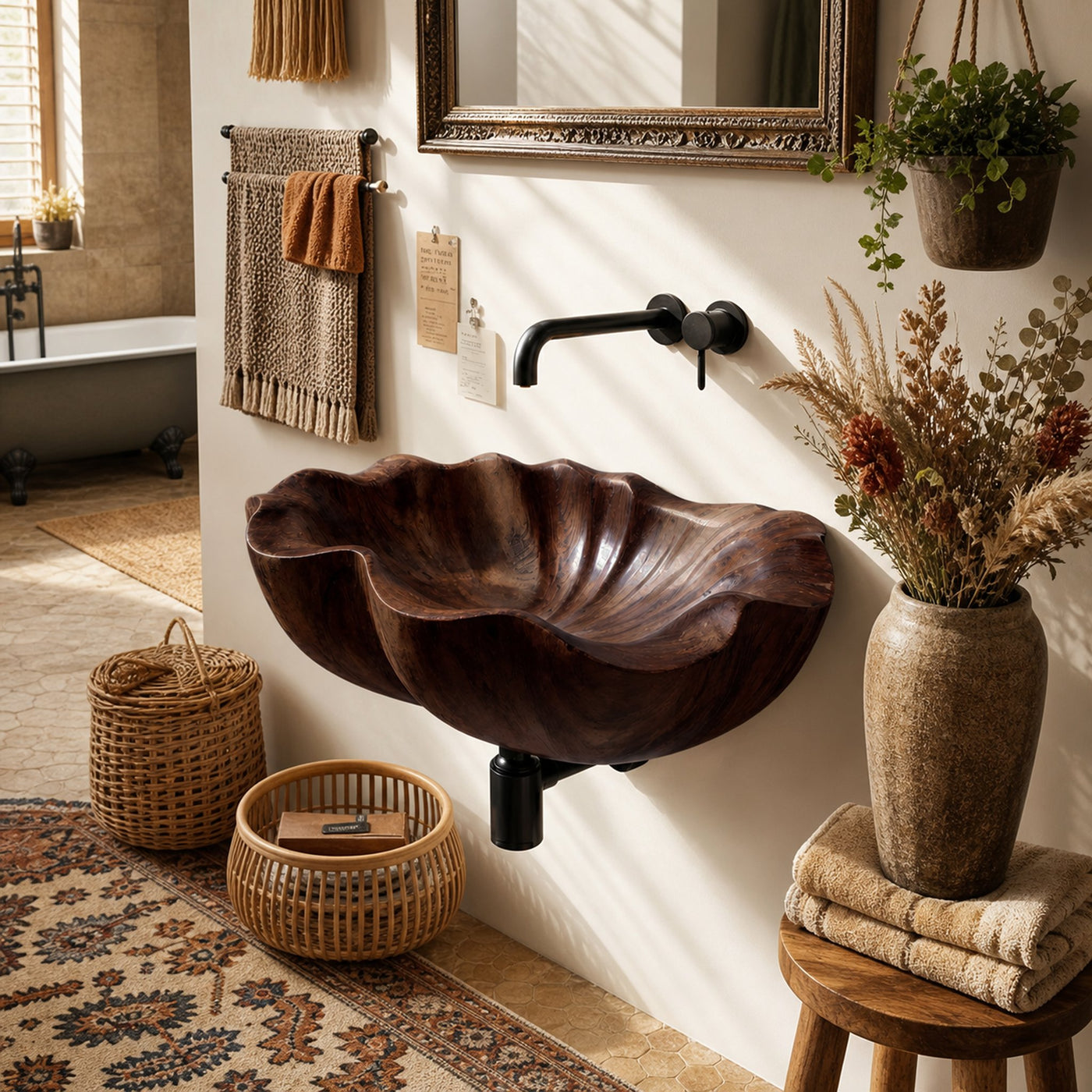 Modern Live Edge Wood Vanity Sink For Statement Bedroom Decor - product view 7
