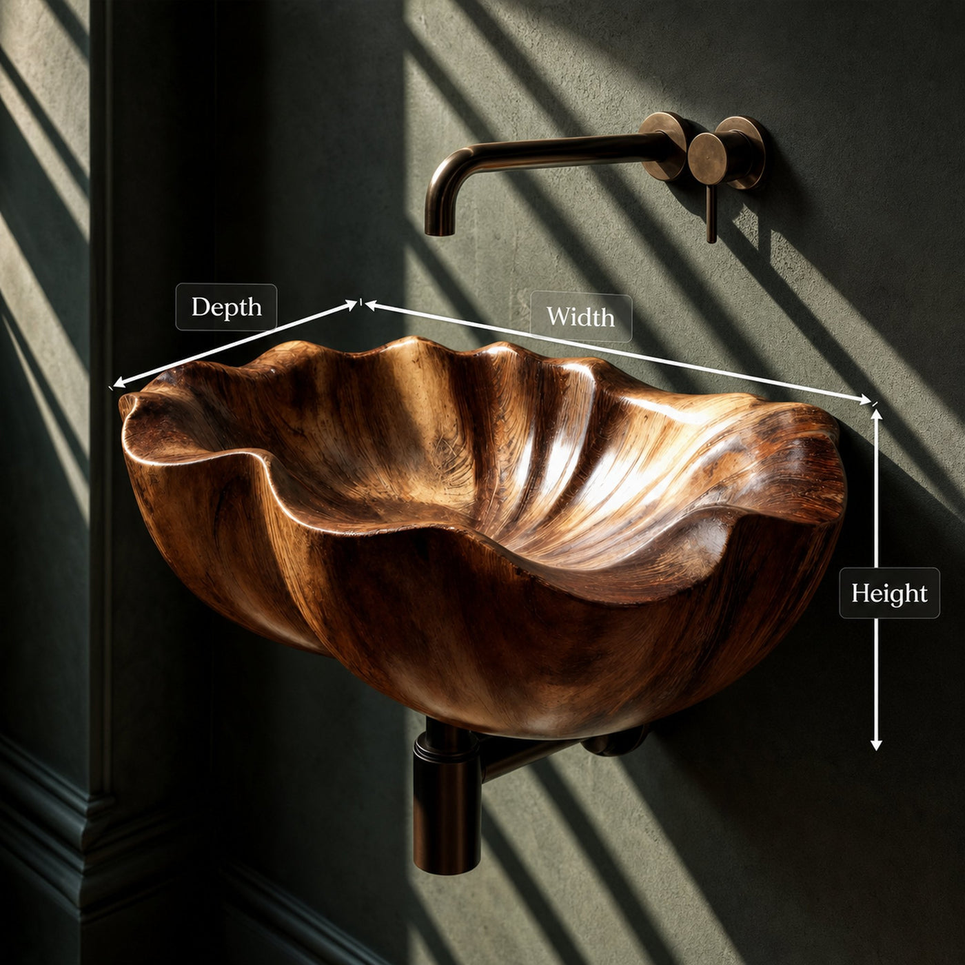 Modern Live Edge Wood Vanity Sink For Statement Bedroom Decor - product view 8