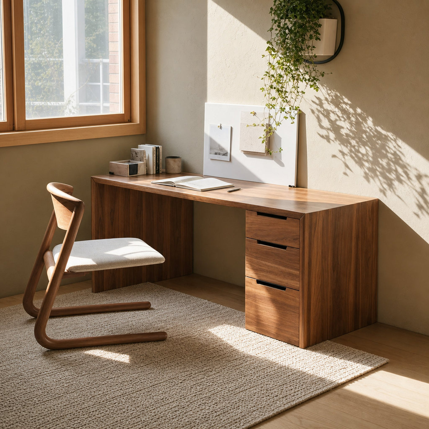 Modern Minimal Desk With Drawers For Home Office - product view 6