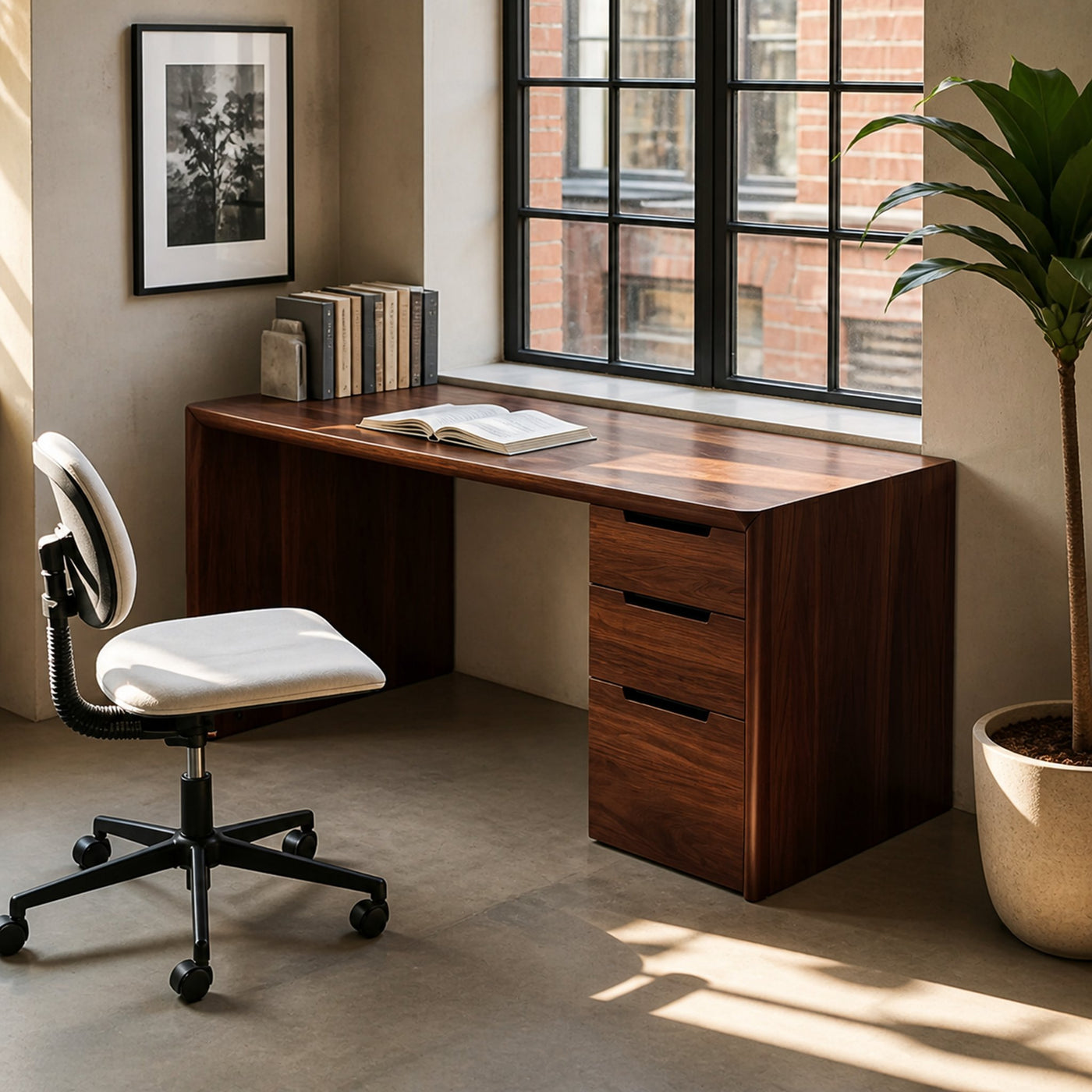 Modern Minimal Desk With Drawers For Home Office - product view 7