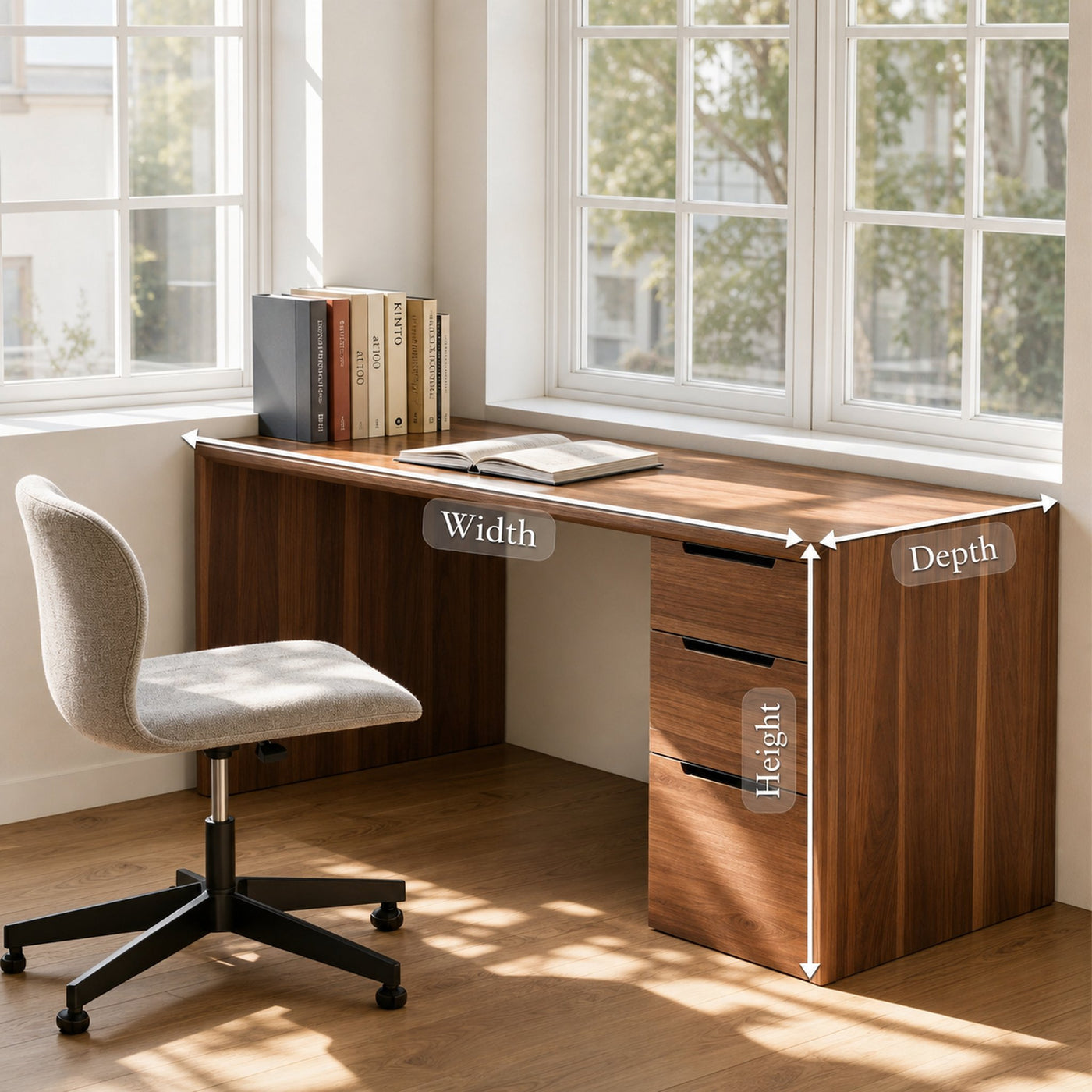 Modern Minimal Desk With Drawers For Home Office - product view 8