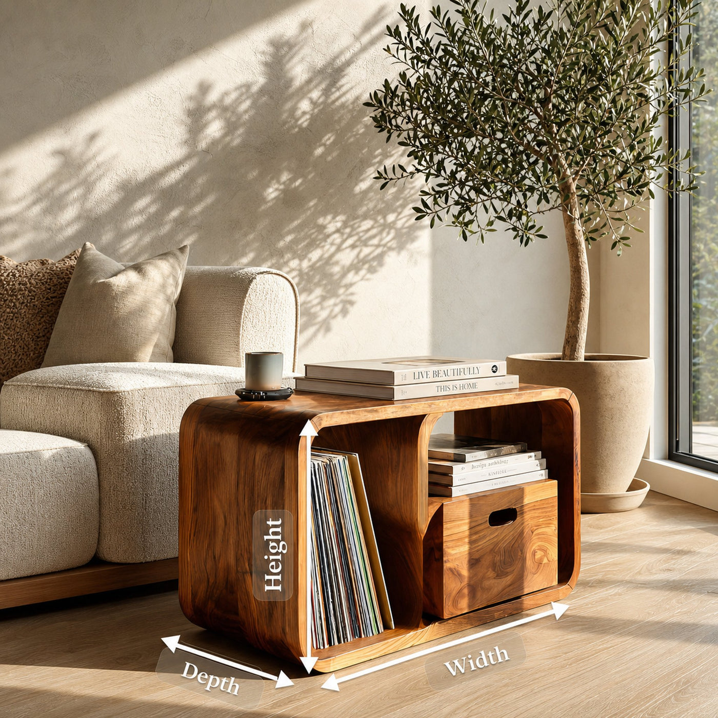Modern Minimal Wooden Side Table For Living Room - product view 8