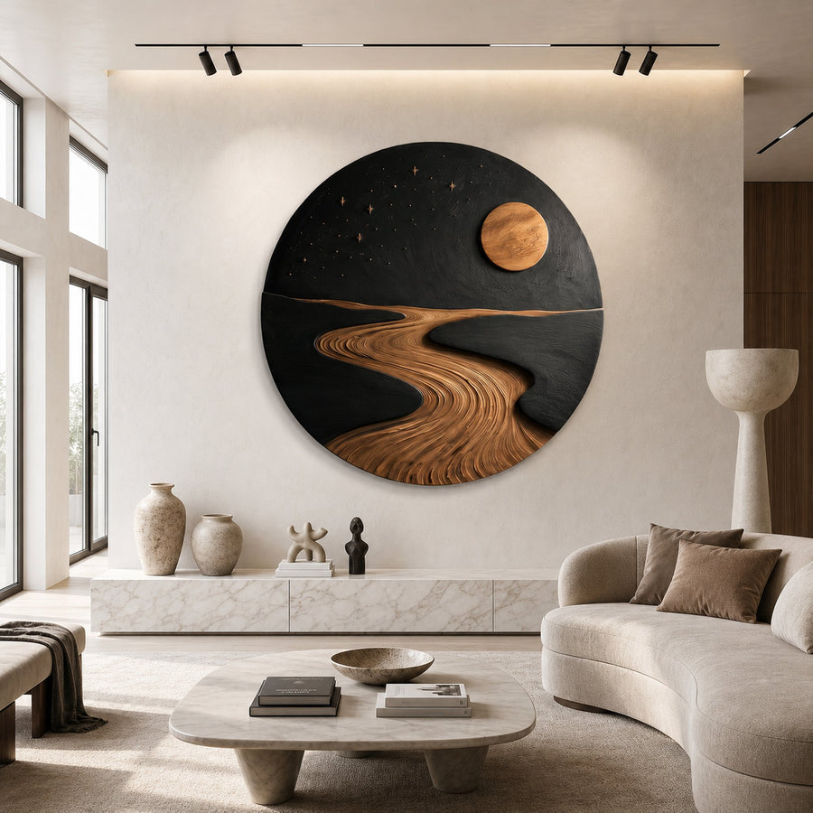 Modern Moon Landscape Wall Art For Living Room