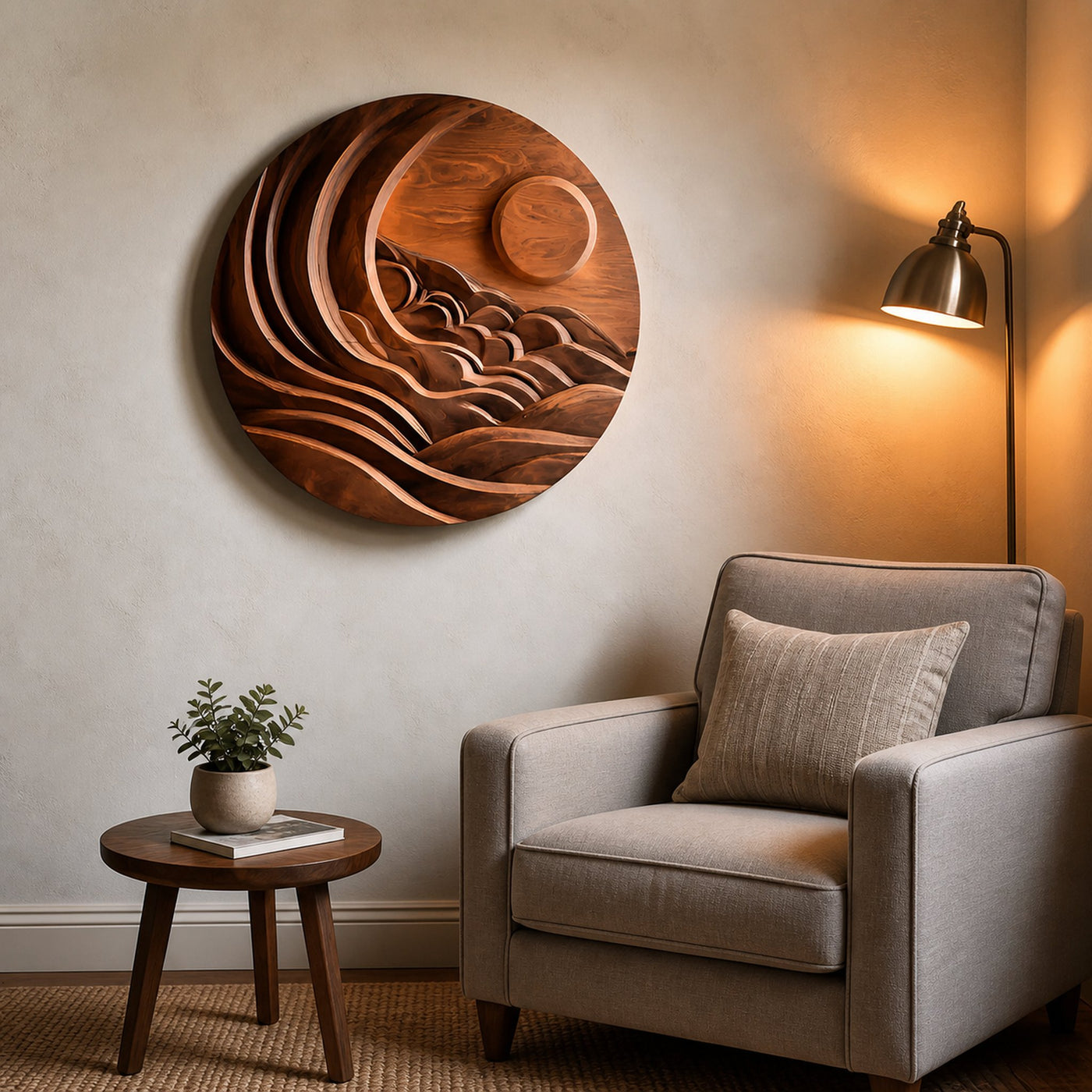 Modern Mountain Sun Wall Art Sculpture For Living Room - product view 2