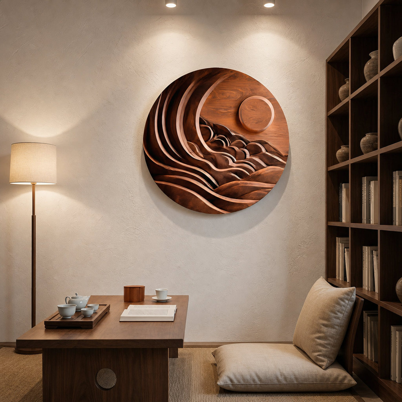 Modern Mountain Sun Wall Art Sculpture For Living Room - product view 3