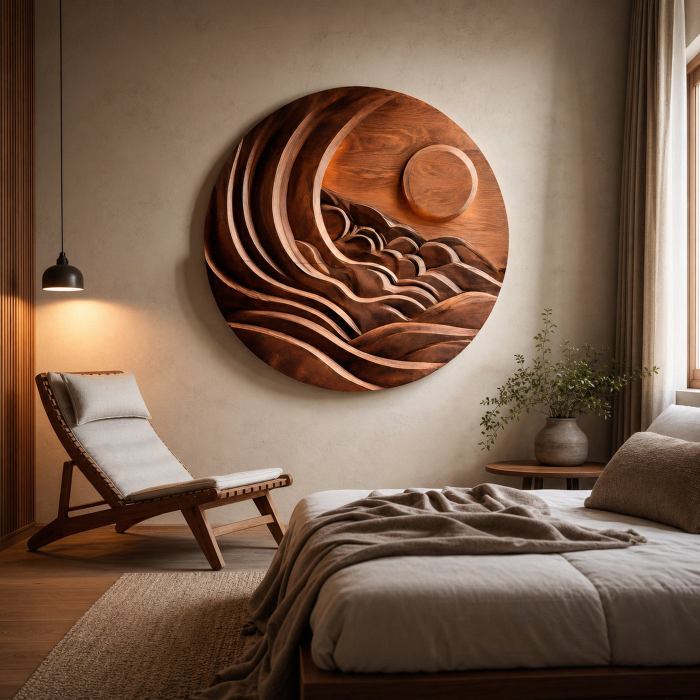 Modern Mountain Sun Wall Art Sculpture For Living Room - product view 5