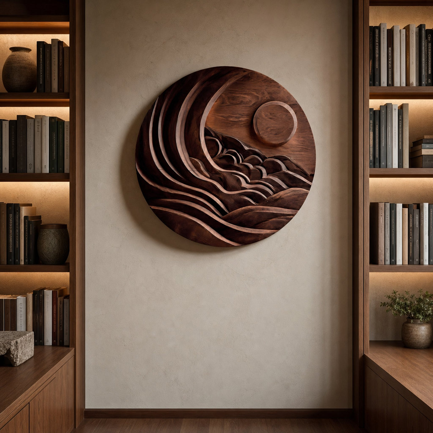 Modern Mountain Sun Wall Art Sculpture For Living Room - product view 6