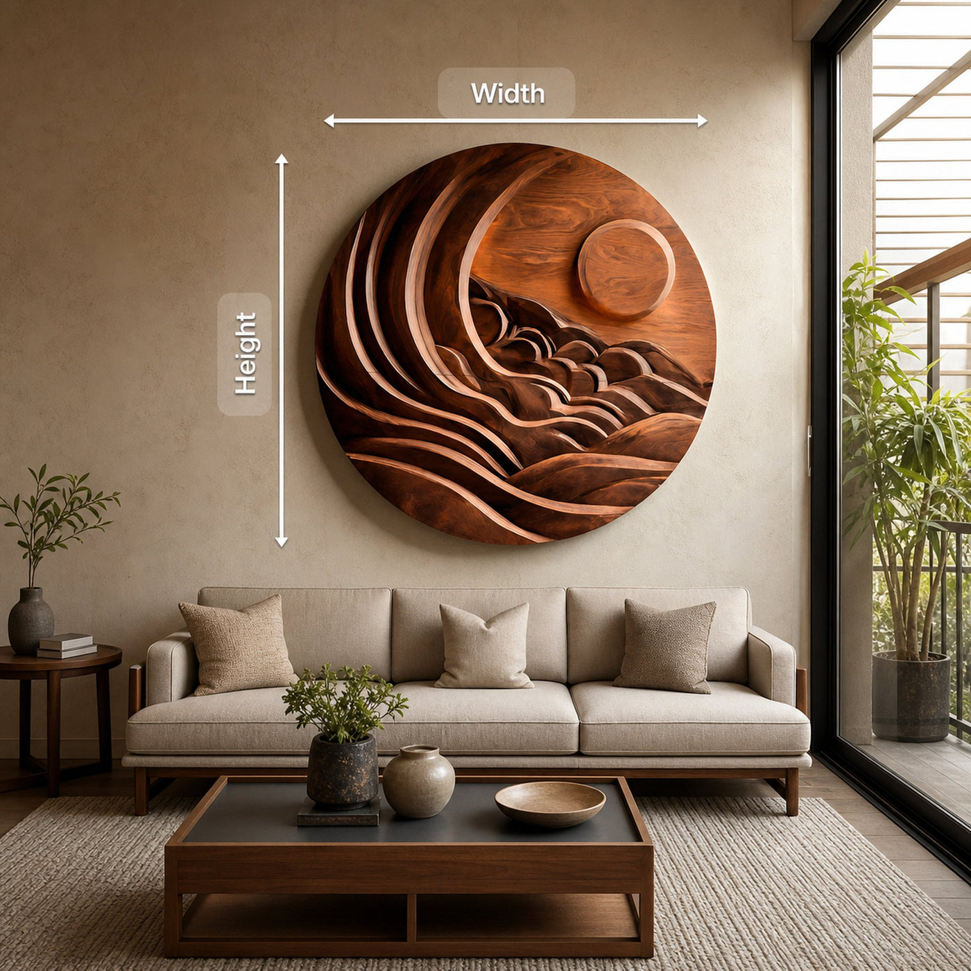Modern Mountain Sun Wall Art Sculpture For Living Room - product view 8