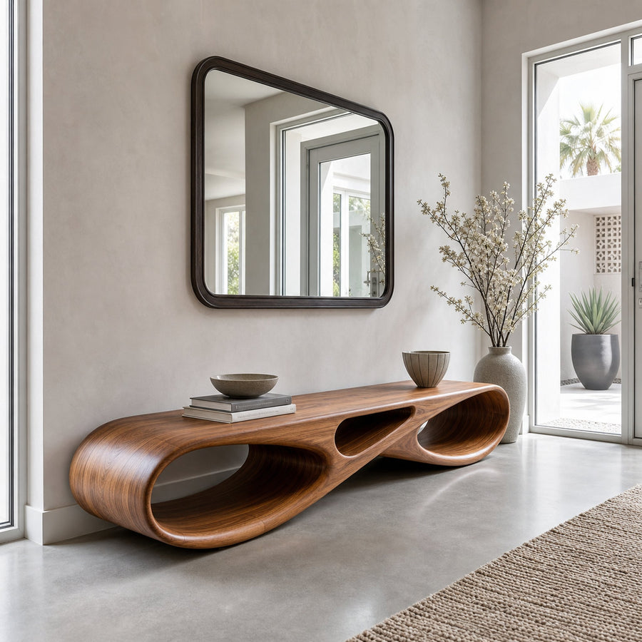 Modern Natural Wood Bench For Stylish Entryway Decor